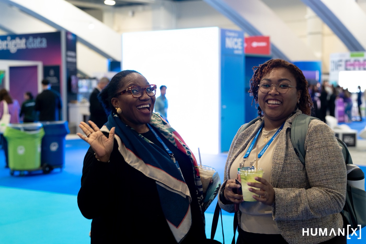 Barbara Salami and Leanna Baker Williams on the conference floor at HumanX 2026 in San Francisco